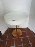 side end pedestal round table w/ hinged round top 16.25"