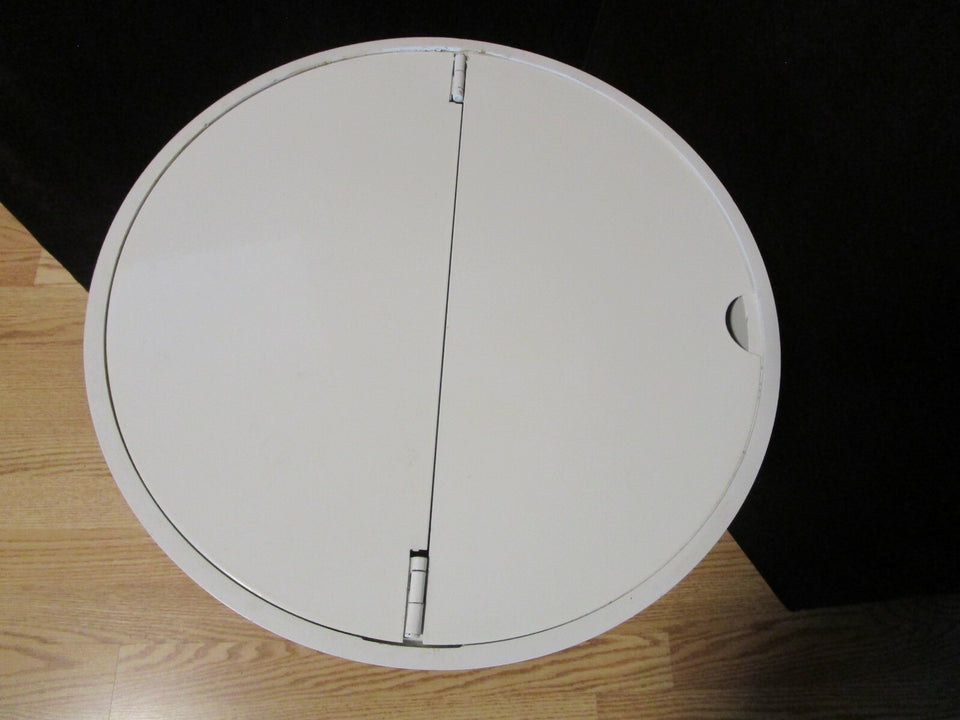 side end pedestal round table w/ hinged round top 16.25"