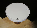 side end pedestal round table w/ hinged round top 16.25"